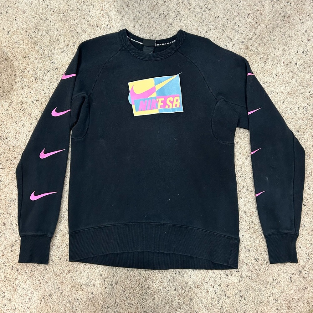 Nike SB Black Graphic Pullover Sweatshirt size S